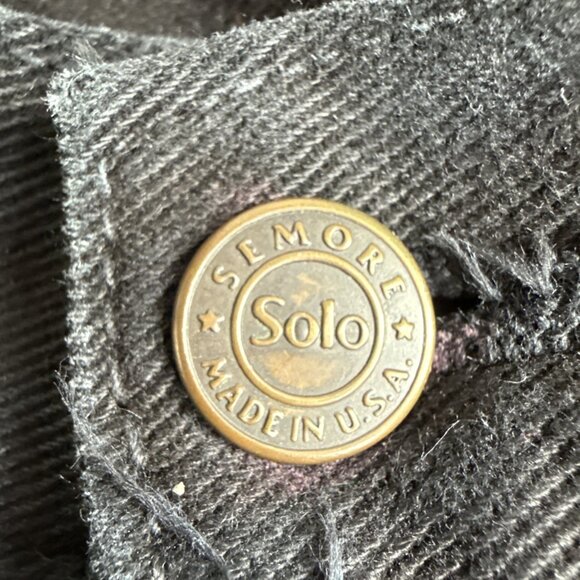 Vintage Solo Semore Jeans Mens 32W Black Baggy Wide Leg Freyed - Picture 10 of 11